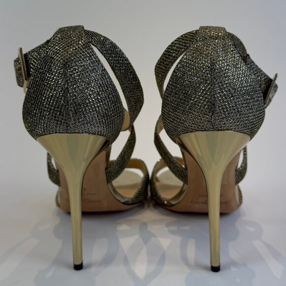 Jimmy Choo Gold/Light Bronze Glitter Sandals, EU 41 - Picture 3 of 16
